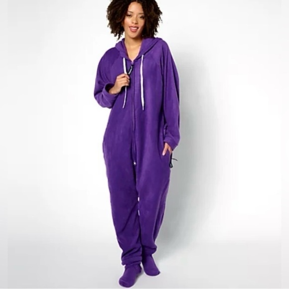 Forever Lazy Fleece Unisex Onesie with Pocket, Hood & Removable Feet - Picture 10 of 12